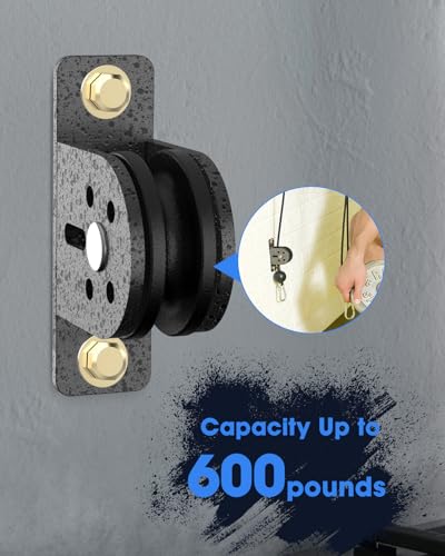 Wall Mount Pulley, Fixed Pulley Block 600LBS for Gym, 2PCS | Stainless Steel, Smooth Bearing, Nylon Wheel, Lat Pulldown, Home Gym, Hoist, Lifting, Attics, Clothesline