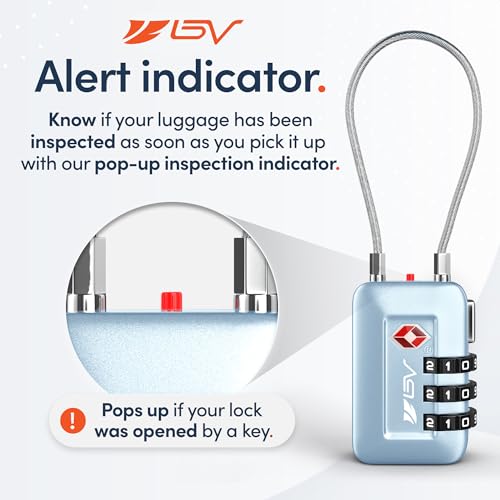 TSA Accepted Luggage Travel Lock, Set-Your-Own Combination Lock for School Gym Locker, Luggage Suitcase Baggage Locks, Filing Cabinets, Toolbox, Case (Arctic Blue, 1 Pack) - color: Arctic Blue 1-Pack