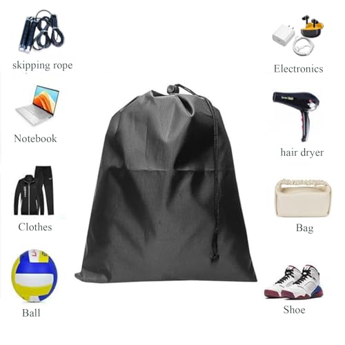 6-Pack Nylon Drawstring Bags with Toggle Closure - Multi-Size Cinch Sack Set for Travel Luggage Organization, Gym Gear, Shoe Storage, and Folding Blind Cane Pouch - Ditty Bags (11 x 13 Inch) - size: 11 x 13 Inch