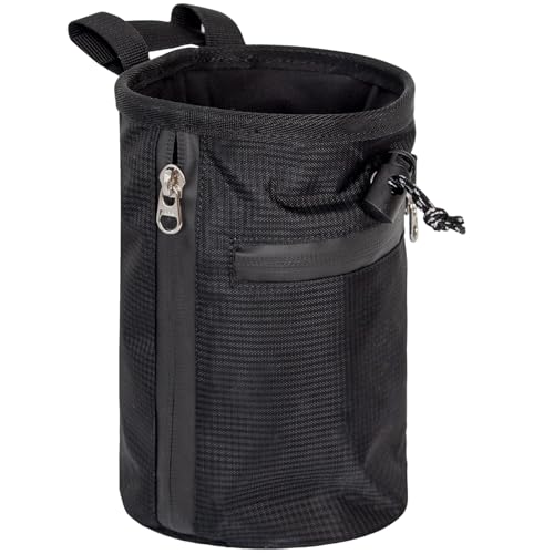 Adjustable Bouldering Chalk Bag Talcum Powder Weightlifting Pouches Rock Climbing Bags Climbing Equipment Bouldering Bucket - color: Painted Black