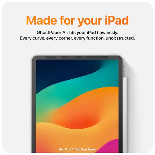 UPPERCASE GhostPaper Air Premium Detachable Paper Feel Writing Sketching Surface Screen Protector, Air-ttach Nano Suction Mounting, Compatible with iPad Pro 11" M5/M4 (2025 2024) - size: iPad Pro 11" (2024-2025)