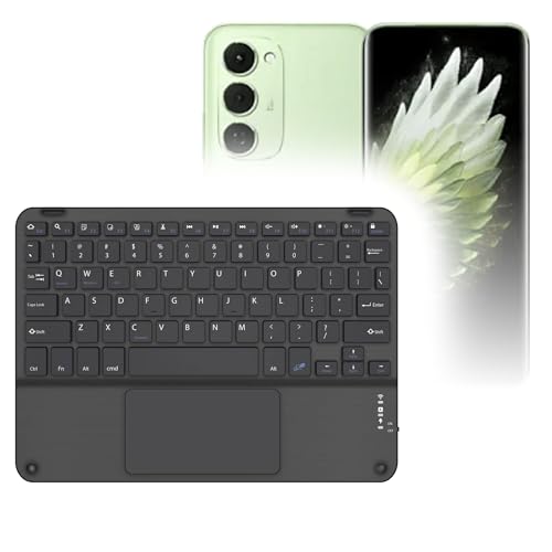 BoxWave Keyboard Compatible with Tecno Spark 40 Pro+ - SlimKeys Bluetooth Keyboard with Trackpad, Portable Slim TouchPad - Jet Black