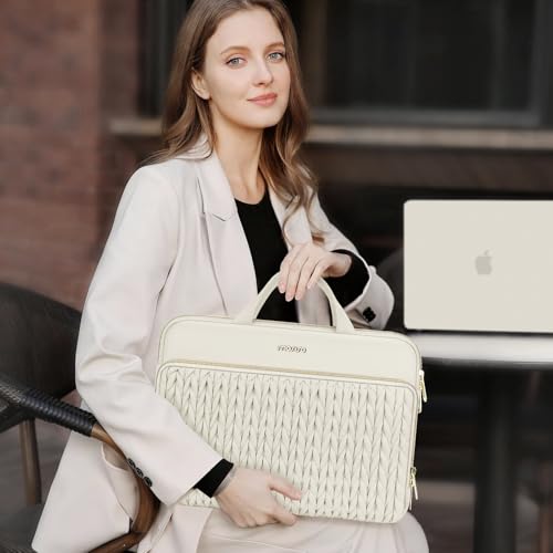 MOSISO Laptop Case 16 inch, 15-15.6 inch Laptop Sleeve, Sand | Compatible with MacBook Pro 16 M5 M4 M3 M2 M1, HP Dell Acer Lenovo ASUS Notebook, Wheat Ear Quilted Bag with Handle&Pocket - color: Sand, size: 16 inch