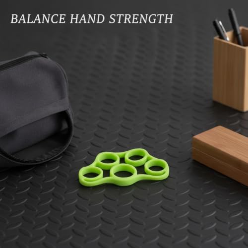 Premium Silicone Finger Resistance Band for Hand Exercise and Grip Practice - color: Green