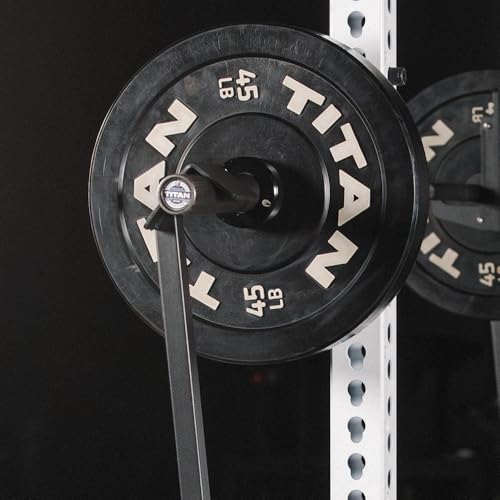 Titan Fitness Eccentric Hooks, Fully Adjustable 20" - 35" Steel Hook Barbell Attachment, Overload Lifting for Explosiveness, Fits Olympic-Sized Weight Plates, Weight Releasers - style: Hook Extensions