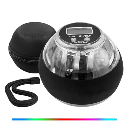 Curaball Hand Exerciser & Power Ball Hand Exerciser - Adjustable Resistance for Strengthening Fingers, Wrists & Arms -Includes Digital Counter & Portable Case
