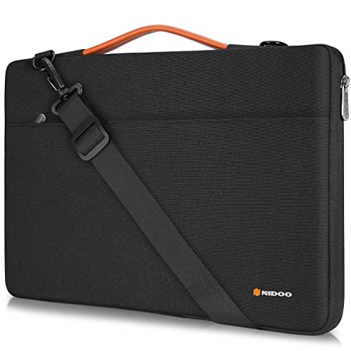 NIDOO 14 inch Laptop Sleeve case Notebook Shoulder Bag Protective Carrying Handbag for 15" Surface Laptop 3 4/14" Chromebook 3 / Thinkpad T495 T495s / Dell Latitude 14 15 / Acer Chromebook Spin 514 - color: Black - Shoulder, size: 14 inch