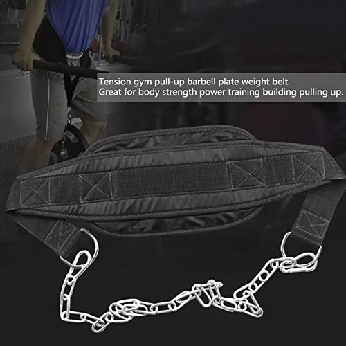 Dip Belt with Chain, Drop Weighted Pull Up Belt Heavy Duty Fitness Waistband Waist rt Gym Weightlifting Strap Equipment for Men Women