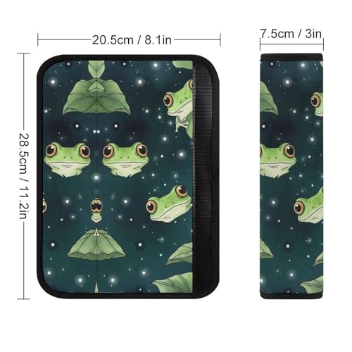 Universal Soft and Comfortable Green Frogs Leaf Seat Belt Shoulder Pad for Kids, Most Cars, 1 Pair Seat Belt Covers Cushion Anti-Slip Pad - color: Pattern 379