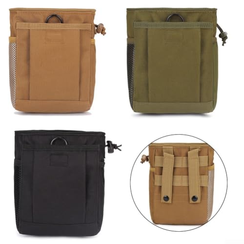 Climbing Chalk Bag Outdoor Waist Pouch 600D Nylon Camping Hunting Tool Organizer with Pockets(Black)