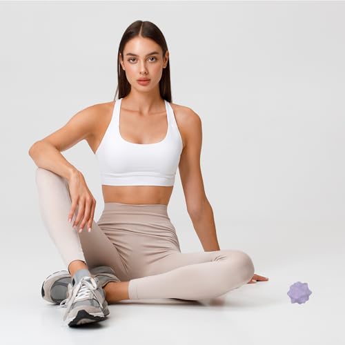 Small Spiky Massage Ball Trigger Point Massage Tool 2.2"×2.1" Purple | Solid Bumpy Massager for Deep Tissue Myofascial Release Hand Foot Plantar Fasciitis Pain Relief Knots Acupoint Yoga Fitness - color: Purple