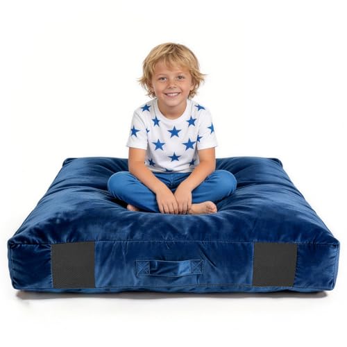 Crash Pads for Kids Sensory, Climbing Crash Pads, Crash Mat Sensory Room Play Equipment, Soft Foam Landing Zone, Luxe Velour, Cover Washable - size: 5FT
