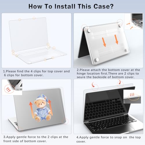 Compatible with MacBook Air 13 inch Case M1 Cute Kawaii Bear | A2337 A2179 A1932 2021-2018 Release | Protective Hard Shell Matte Cover for MacBook Air 13.3 inch - color: Bear A, size: MacBook Air 13.3 inch M1 A2337 A2179 A1932