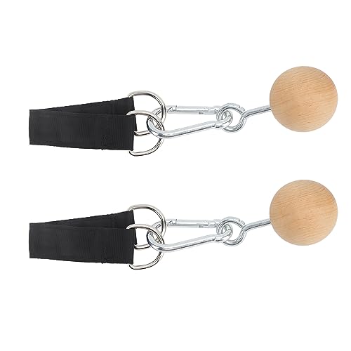 Wooden Pull Up Balls, Rock Climbing Holds Training Set for Arm Strength and Grip, with Stainless Steel Hook and Nylon Webbing, Great for Home Workout and Travel