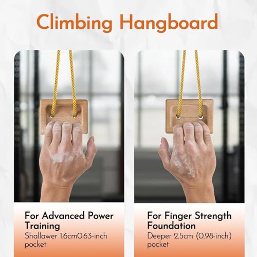Hangboard Climbing 1 Pair Wooden Fingerboard Pull up | Fingerboard Climbing for Climbers Tree Hand Playground Enhances Grip Strength Indoor Outdoor Doorway