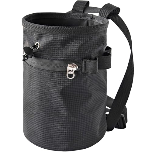 Adjustable Bouldering Chalk Bag Talcum Powder Weightlifting Pouches Rock Climbing Bags Climbing Equipment Bouldering Bucket - color: Painted Black