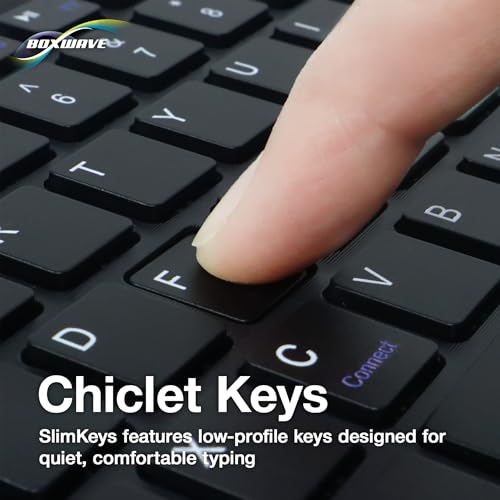 BoxWave Keyboard Compatible with Poly Edge E450 - SlimKeys Bluetooth Keyboard with Trackpad, Portable Slim TouchPad - Jet Black