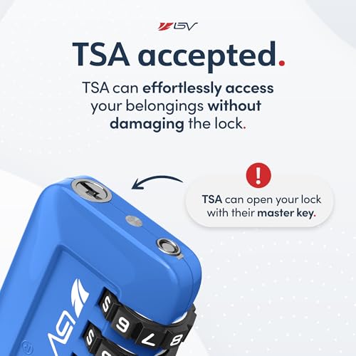 TSA Accpeted Luggage Travel Lock, Set-Your-Own Combination Lock for School Gym Locker, Luggage Suitcase Baggage Locks, Filing Cabinets, Toolbox, Case (Blue, 4 Pack) - color: Blue 4-Pack