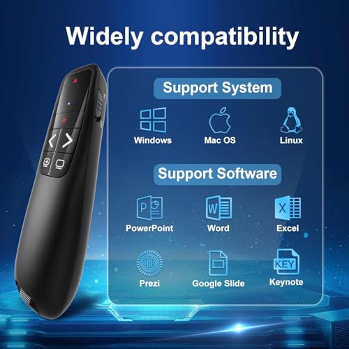 (4 Units) Presentation Clicker for PowerPoint, Wireless Presenter Remote | Ergonomic PowerPoint Remote Clicker with Red Laser Pointer for Computer Laptop/Windows/Mac/PPT/Google Slides Advancer - style: 4 Units