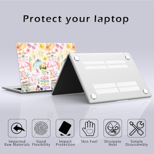 Compatible with MacBook Neo 13 inch Case 2026 Cute Sea Beach Bus | Release Model A3404 with A18 Pro Chip | Vacation Protective Hard Shell Matte Cover for MacBook Neo 13'' - color: Beach B, size: MacBook Neo 13 inch