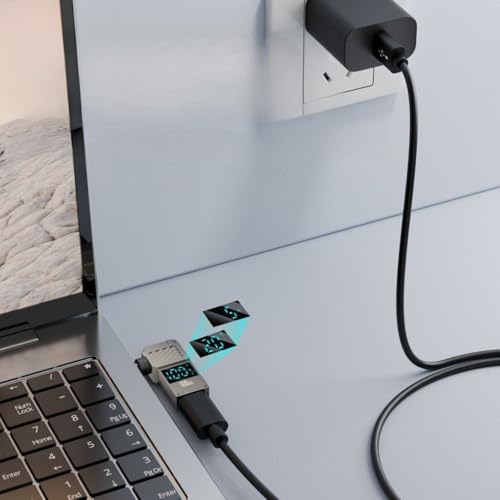 Female USB C to DC 5.5mm x 2.1mm Male Converter for Laptop, 100W 20V USB Type C Input to DC5521 Power Converter display Charging power watt, Work with PD Charger/PD Power Bank and c to c Cable