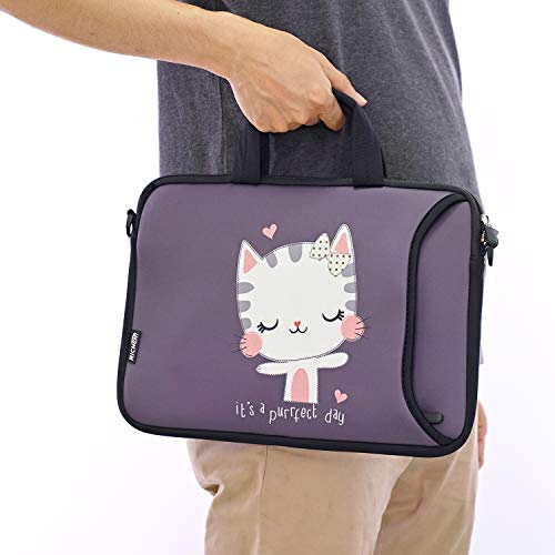 10 inch Messenger Bag Carrying Case Sleeve with Handle Accessory Pocket Fits 7 to 10-Inch Laptops/Notebook/ebooks/Kids Tablet/Pad (7-10.2 inch, Cute Cat) - color: Cute Cat, size: 7-10.2 inch