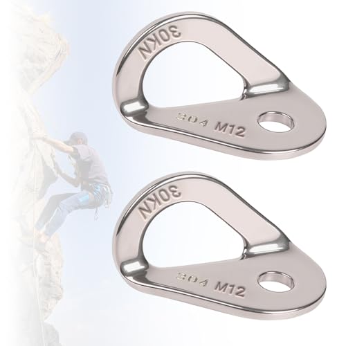 Climbing Bolt Hanger - Stainless Steel Rock Climbing Anchor Bolt Outdoor Gear Rescue Hammock Installation, Fits for Bolt, 2PCS - size: 30KN, style: M12