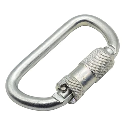 Heavy Duty Carabiner 30KN(6500LBS) Auto Locking Climbing Carabiners Clips for Rock Climbing,Rappelling,Hunting, Rescue Equipment(CE Rated,D Shape) - color: Black(1Pack)