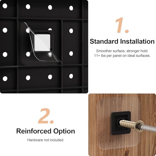 Pegboard Combination Kit - Pegboards and Accessories Modular Hanging for Gaming Wall Organizer, Crafts Organization, Ornaments Display, Peg Board (6)