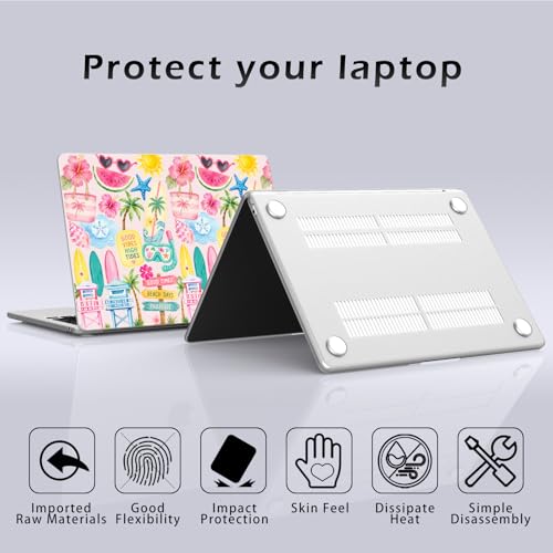 Compatible with MacBook Pro 14 inch Case Sea Beach Palm Tree | M5 M4 M3 M2 M1 2026-2021 A3427 A3426 A3434 A3112 A3185 A3401 A2918 A2992 A2779 A2442 | Cute Protective Hard Shell Matte Cover - color: Beach A, size: MacBook Pro 14 inch