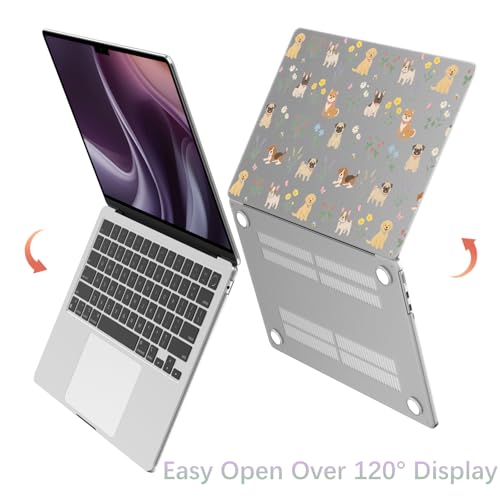 Compatible with MacBook Air 13 inch Case M1 Cute Dog Flower | A2337 A2179 A1932 2021-2018 Release | Protective Hard Shell Matte Cover for MacBook Air 13.3 inch - color: Dog B, size: MacBook Air 13.3 inch M1 A2337 A2179 A1932