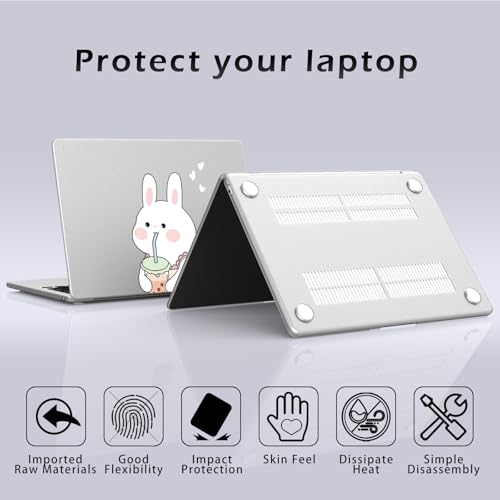 Compatible with MacBook Pro 13 inch Case Cute Kawaii Bunny | M2 2025, 2024-2016 A2338 M1 A2251 A2289 A2159 A1989 A1708 A1706 | Protective Hard Shell Matte Cover for Mac Pro 13 - color: Bunny A, size: MacBook Pro 13 inch
