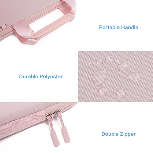 MOSISO Laptop Case 16 inch, 15-15.6 inch Laptop Sleeve Carry Computer Bag | Compatible with MacBook Pro 16, HP Acer Dell Lenovo ASUS, Neoprene Bag with Handle&Detachable Small Case, Pink - color: Pink, size: 16 inch
