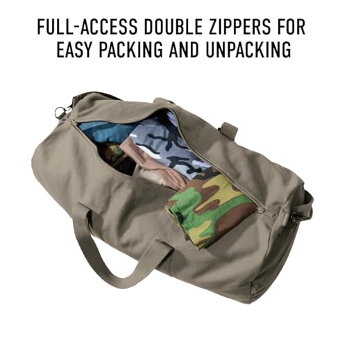 Rothco Heavy-Duty Canvas Shoulder Duffle Bag - Rugged Travel Gym Gear Equipment Bag - color: Coyote Brown, size: 19 Inches