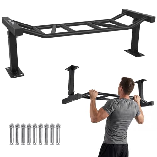 Generic 47 Inch Ceiling Mount Pull Up Bar Heavy Duty Multi-Grip Chin Up Bar Fitness Trainer for Garage/Home Gym and Strength Training Adjustable Height&Supports to 600 Lbs