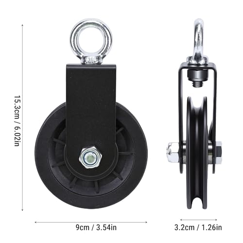 Diydeg Cable Pulley Wheel, 360 Rotatable Silent Detachable Traction Wheel, 440Lbs Load Mute Swivel Fitness Pulley for DIY Gym System, Equipment Replacement, Hoist
