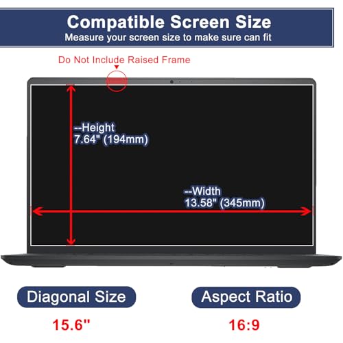 Magnetic Privacy Screen Protector for 15.6 Inch 16:9 Aspect Ratio Screen Anti-Spy, Anti-Glare, Anti-Blue Light Protection, Enhanced Screen Clarity & Scratch Guard - size: 15.6 inch