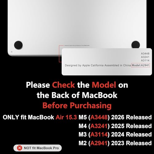 MEEgoodo for M5/M4/M3/M2 MacBook Air 15 inch Case 2026 2025 2024 2023, Case Fit Model (A3448/A3241/A3114/A2941) for MacBook Air 15.3 inch, White Polka Dot - color: White Polka Dot