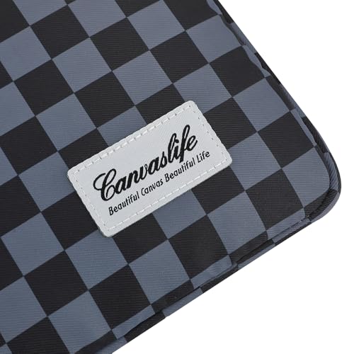 Canvaslife Black Checker Pattern Laptop Sleeve Case Cover with Pocket for MacBook Pro 14 inch and 14 inch-14.4 inch HP, Lenovo, Dell, ASUS, Acer Notebook Computer - color: Black Checker, size: 14 inch / 14.0 inch