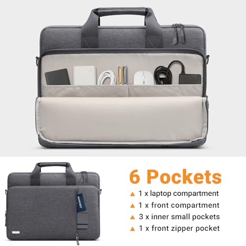 TECOOL 15.6 16 Inch Laptop Bag, 360 Protective Case Sleeve Messenger Bag | Waterproof Computer Briefcase with Shoulder Strap for 15.6 16 Inch Laptop Notebook Chromebook, MacBook Pro 16,Dark Grey - color: Dark Grey, size: 15.6-16 Inch