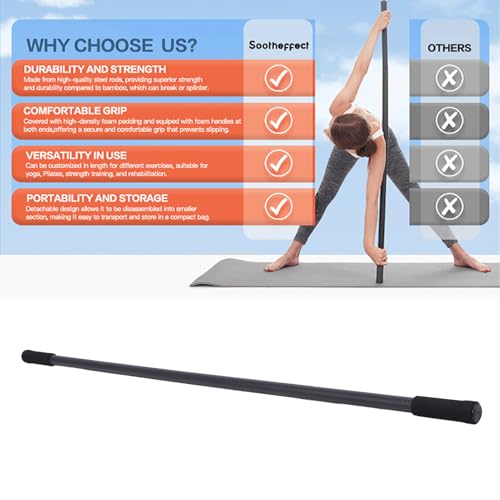 Yoga Stick Sturdy Steel Stretching Stick Enhance Flexibility Balance Mobility For Fitness Yoga Enthusiasts