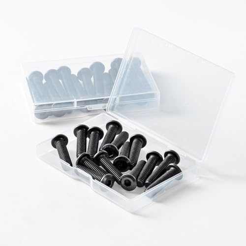 1/4-20 x 5/8" (40 Pack) Flat Head Hex Socket Cap Screws Bolts, Black Oxide 304 Stainless Steel 18-8, Hex Drive, Bright Finish, Fully Machine Thread - size: 1/4-20 x 5/8"