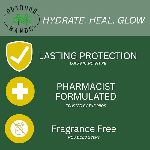 Outdoor Hands Intense Skin Therapy Cream – Crack & Dry Skin Repair – Pharmacist-Formulated Healing Cream for Cracked, Chapped or Split Hands, Heels & Elbows 3.4oz (2 Pack)