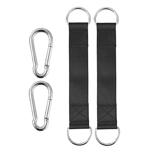 Pair of Outdoor Hanging Straps with carabiner Holds 150kg/ 330lbs Straps Hanging Kit Hooks for Camping, Door Bar, Gym Bar, Pull-up Bar Exercise Equipment Attachments