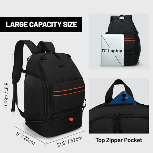 MIER Basketball Backpack Bags Sports Gym Backpacks with Shoe Compartment and Ball Holder for Adult Men Large Soccer Bag