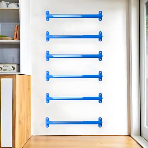 17'' Blue Playground Handles Indoor Kids Monkey Bars Ladders 6 Pack | Heavy Duty Solid Steel, Bright Color Smooth Glossy Powder Coated, Comfy Secure Handle Bar for Playset SwingSet Climbing Frame - color: Blue