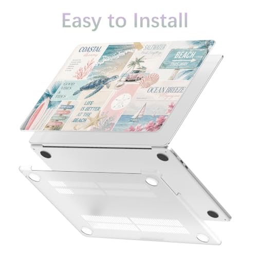 Compatible with MacBook Air 13 inch Case M1 Sea Turtle Beach | A2337 A2179 A1932 2021-2018 Release | Cute Collage Protective Hard Shell Matte Cover for MacBook Air 13.3 inch - color: Beach G, size: MacBook Air 13.3 inch M1 A2337 A2179 A1932