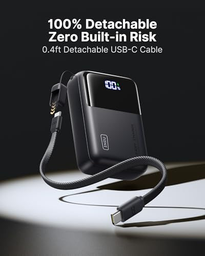 INIU Laptop Power Bank, Smallest 25000mAh 100W Fast Charging Battery Pack | USB C-Cable, Flight-Safe, Travel Essentials, Portable Charger for MacBook Pro, Dell, Steam Deck, iPhone etc - color: Black