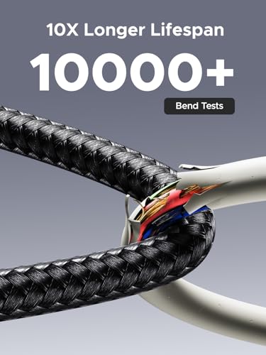 UGREEN USB C 240W Cable with Digital Display, PD 100W Fast Charging, 10FT | Compatible with MacBook Pro/Air, iPad Pro, XPS, Gaming Laptops, iPhone 17/16/15, Galaxy S26/S25, Pixel & More. Nylon Braided. - size: 10FT