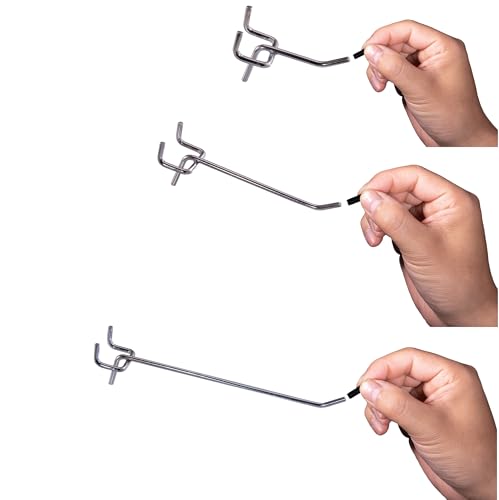 Bamboo's Grocery LoKii 30 Pack 6 Inch Silver Pegboard Hooks, 1/4" Heavy Duty Peg Board Shelving Hooks Organizer Accessories, Peg Board Tool Hangers - size: 6 Inch 30 Pack